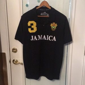 Jamaica Robin Ruth black polo shirt